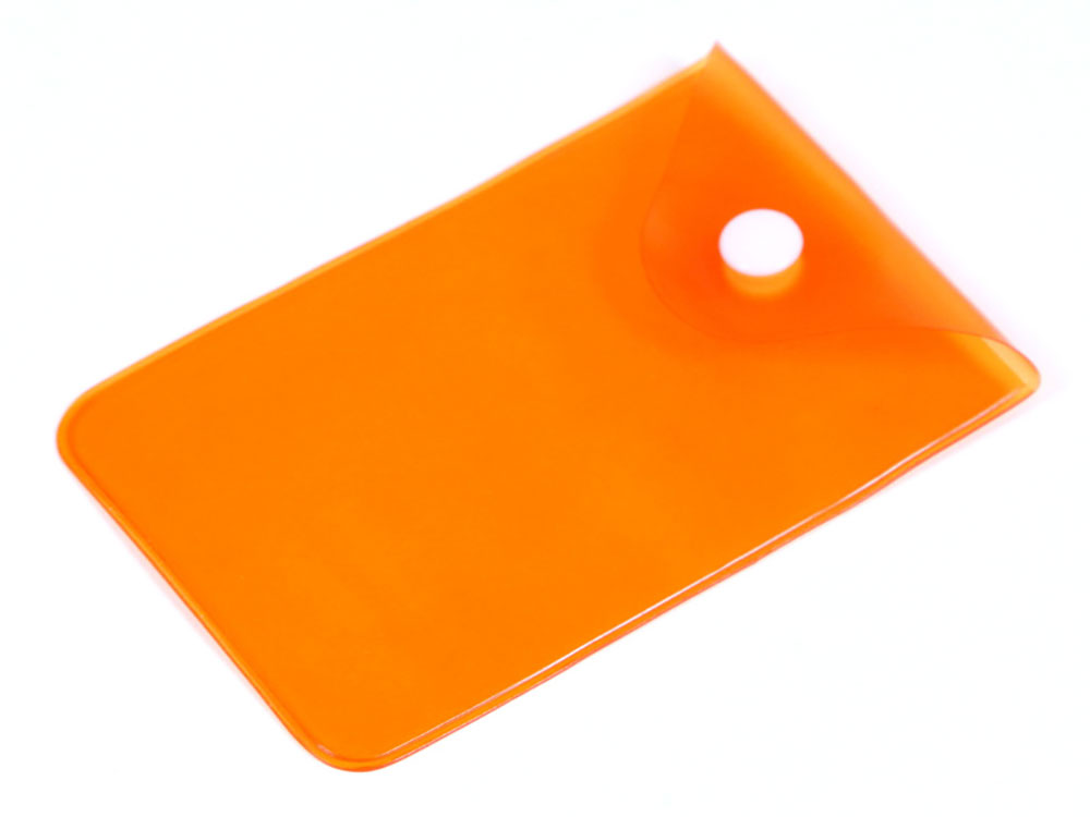 прозрачный кармашек pvc, оранжевый цвет